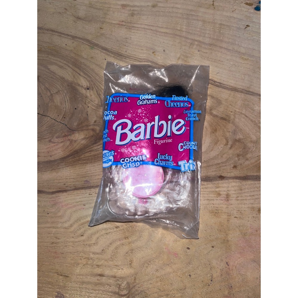 Vintage 1997 Barbie Figurine General Mills Cereal Premium Pink Dress Sealed NIP